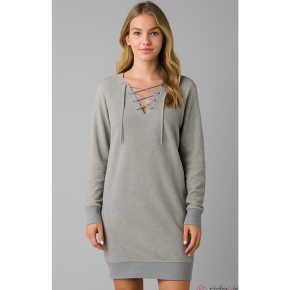 Prana Cozy Up Sweatshirt Dress UPF 50+ Pockets Long Sleeve Sz S Casual Outdoor - Picture 13 of 13